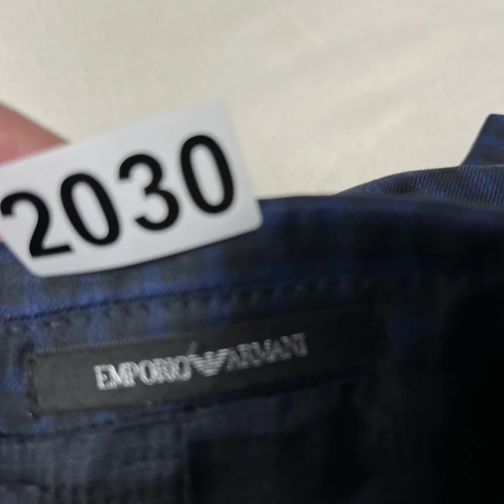 Emporio Armani blazer G Line Blue Black Super 130s Wool Check 54(40R) Sport coat